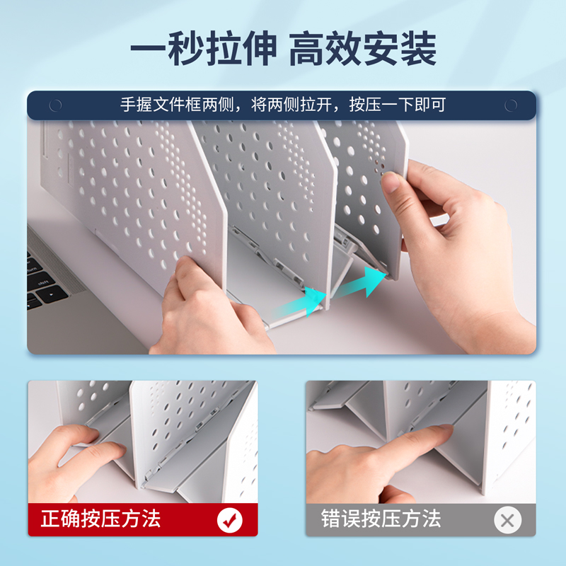 纵横78999两联折叠文件框(浅灰)(只)