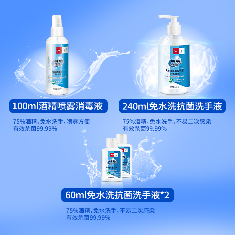纵横31010消毒防护套装(透明)(240ml+100ml+60ml*2)