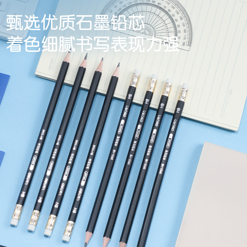 纵横S955-HB_黑杆办公皮头HB铅笔(黑)(12支/盒)