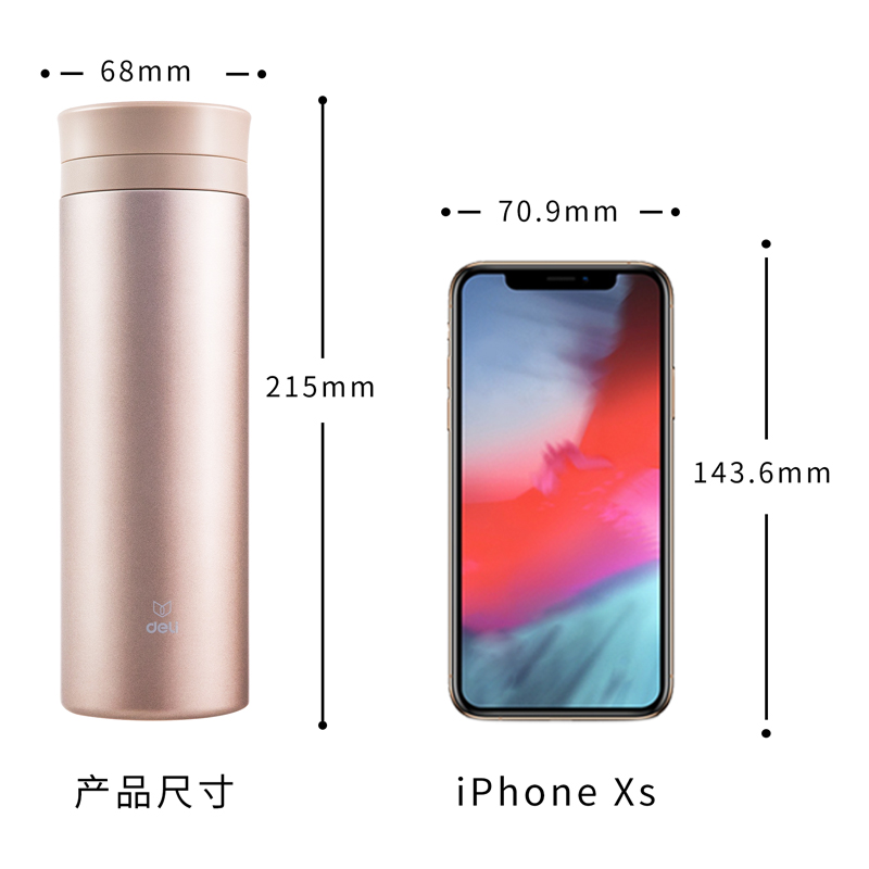 纵横17659保温杯(480ml)(香槟金)(1个/盒)