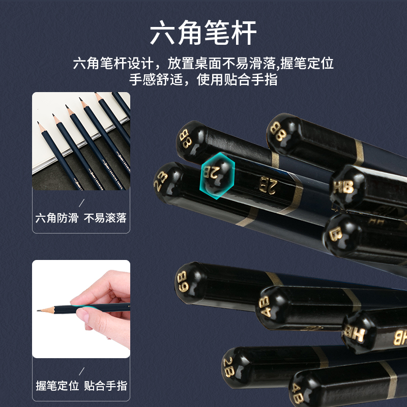 纵横33597_6型号高级绘图铅笔彩盒装(蓝)(12支/盒)