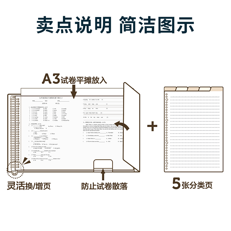 纵横72612源源纵横20活页试卷册(白)(个)