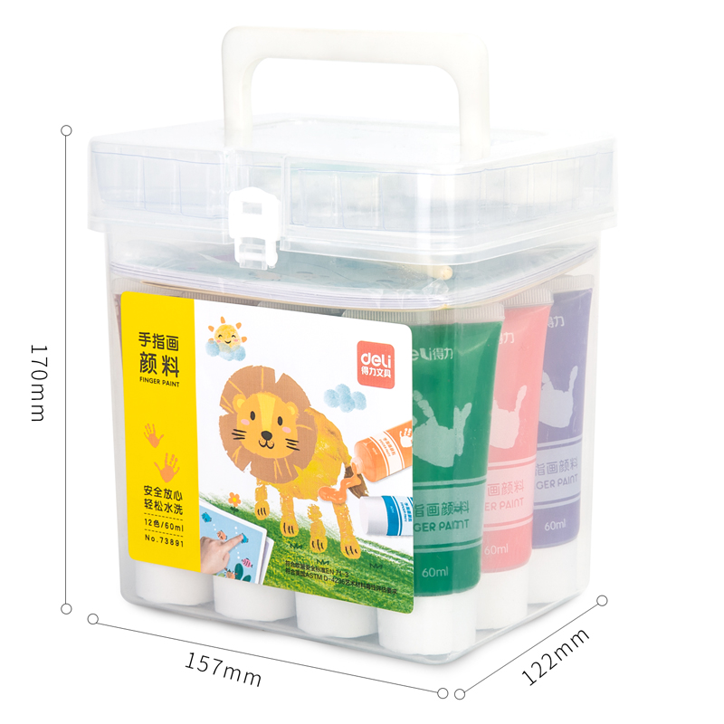 纵横73891_PP桶手指画12色60ml(混)(桶)