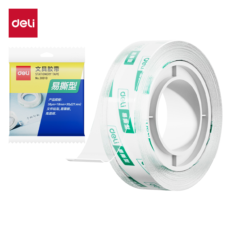 纵横30010易撕型文具胶带18mm*30y*38um(高透)(1卷/袋)