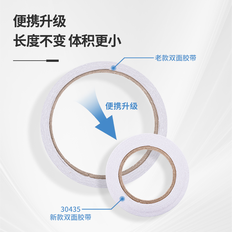 纵横30435小卷芯棉纸双面胶带12mm*10y*80um(白色)(1卷/袋)
