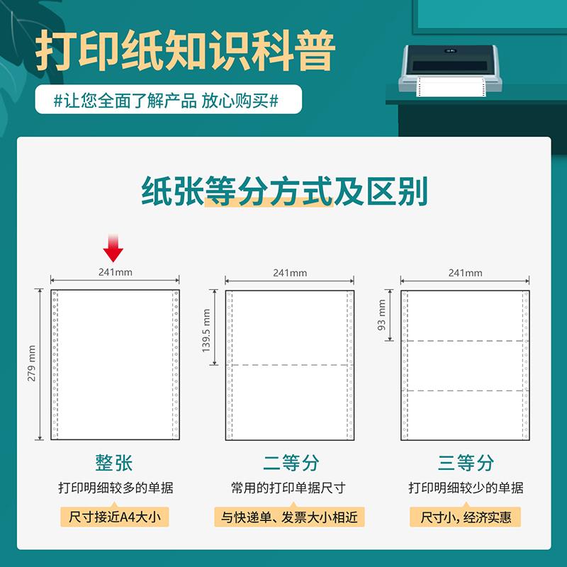 纵横多瑙河D241-2电脑打印纸(CS彩色撕边)(1000页/盒)