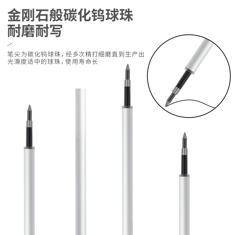 纵横简系A870按动中性笔替芯0.5mm弹簧头(黑)(支)