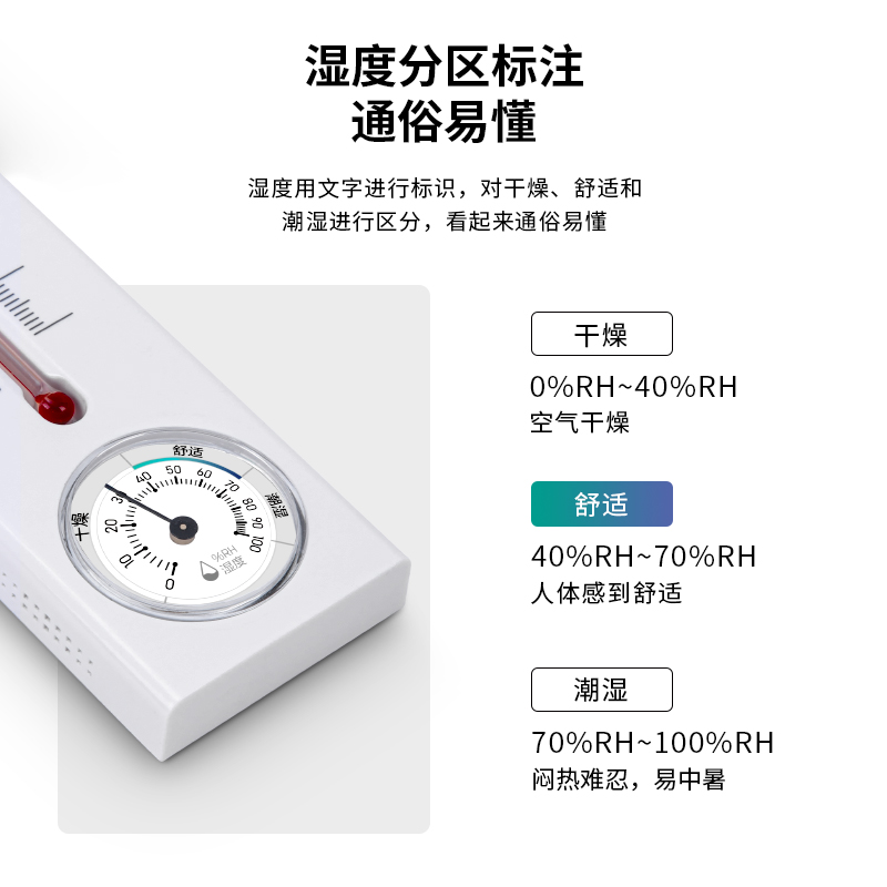 纵横9013S煤油温湿度计(白)(卡)