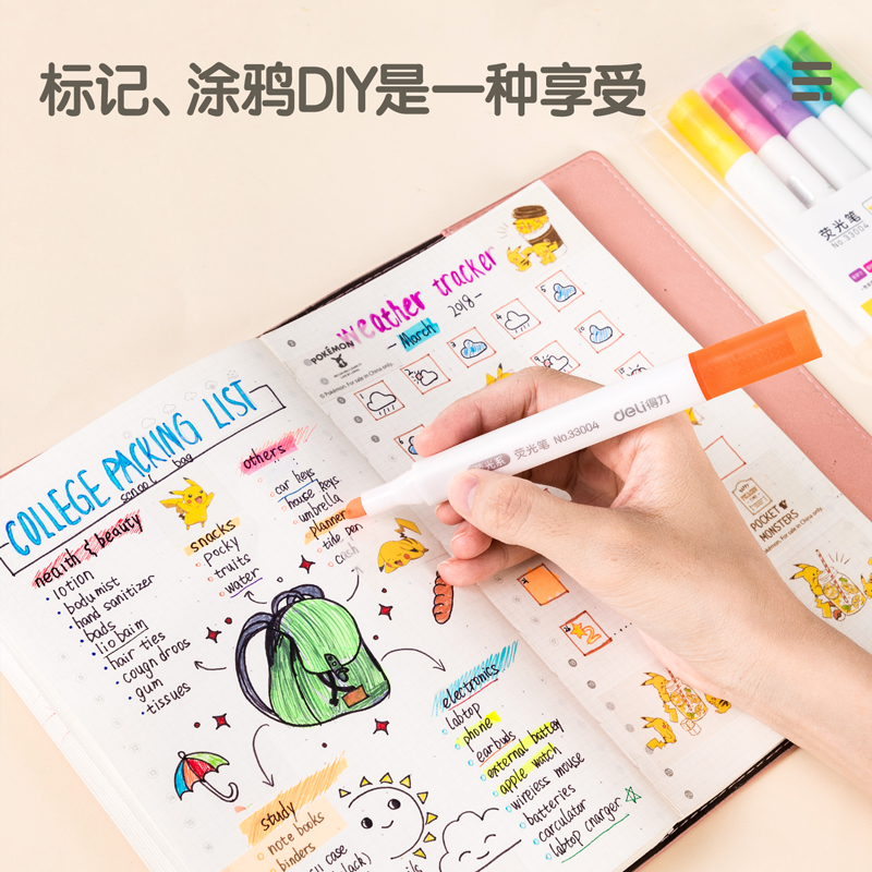 纵横33004三角杆荧光笔(混)(盒)