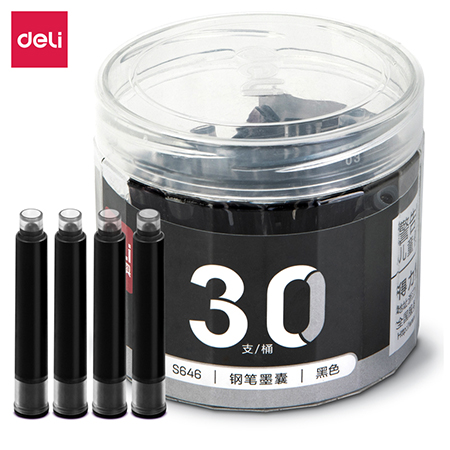 纵横S646钢笔墨囊(黑色)(30支/桶)