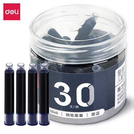 纵横S646钢笔墨囊(墨蓝)(30支/桶)
