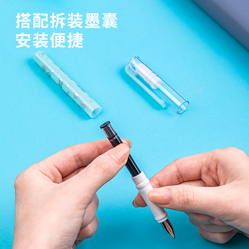 纵横A930练字钢笔(黑色)(1支笔+6墨囊/卡)
