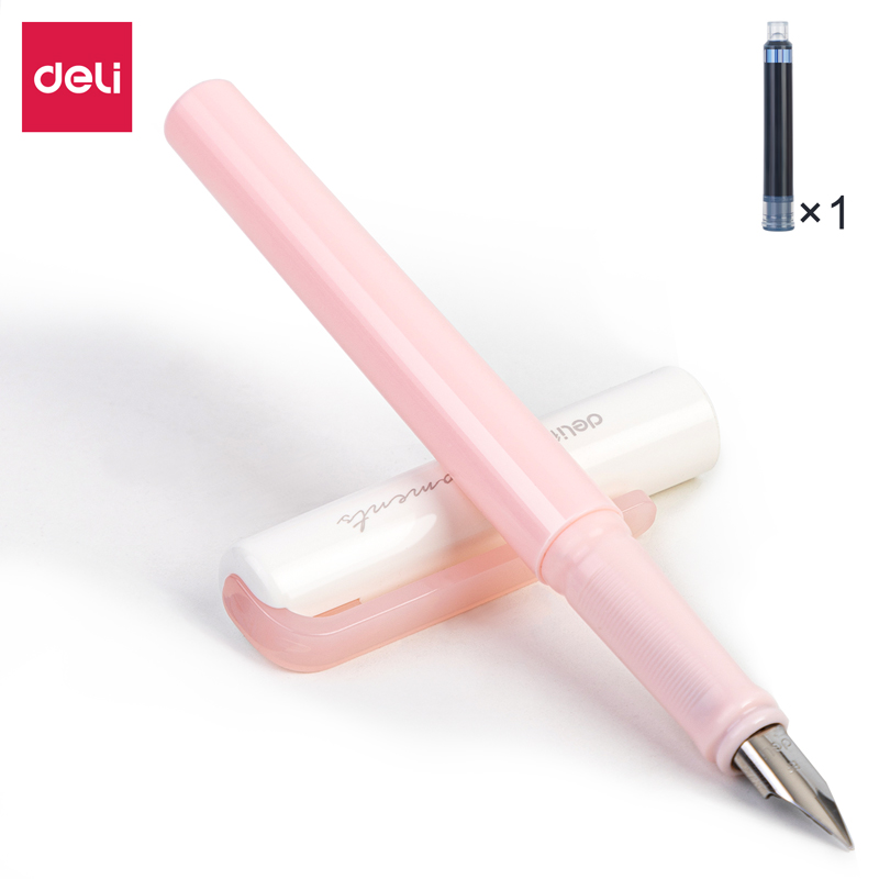 纵横A932钢笔(晶蓝/笔壳粉色)(1支笔+1墨囊/盒)