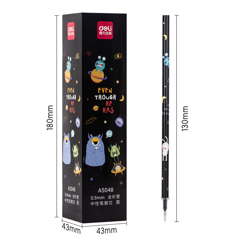 纵横A5048中性笔替芯0.5mm全针管(黑)(支)