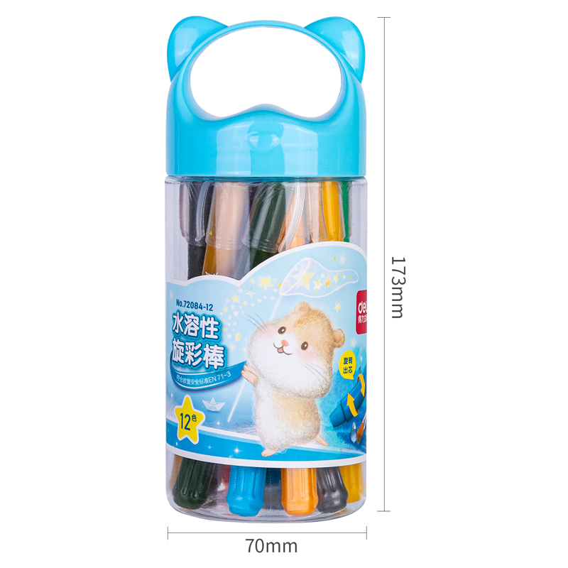 纵横72084-12_PET筒装水溶性旋彩棒(混)(12色/筒)