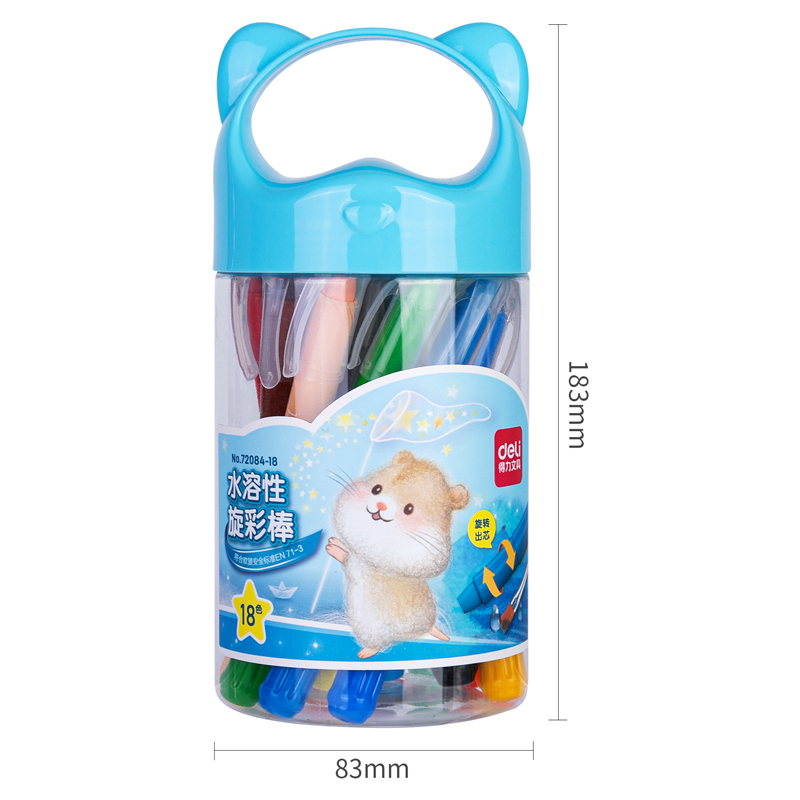 纵横72084-18_PET筒装水溶性旋彩棒(混)(18色/筒)