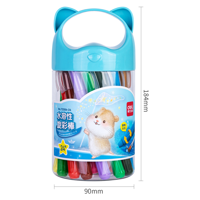 纵横72084-24_PET筒装水溶性旋彩棒(混)(24色/筒)