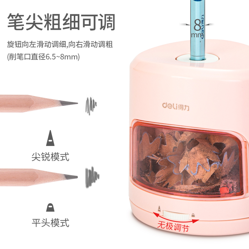 纵横0502电动卷笔刀(粉色)(盒)