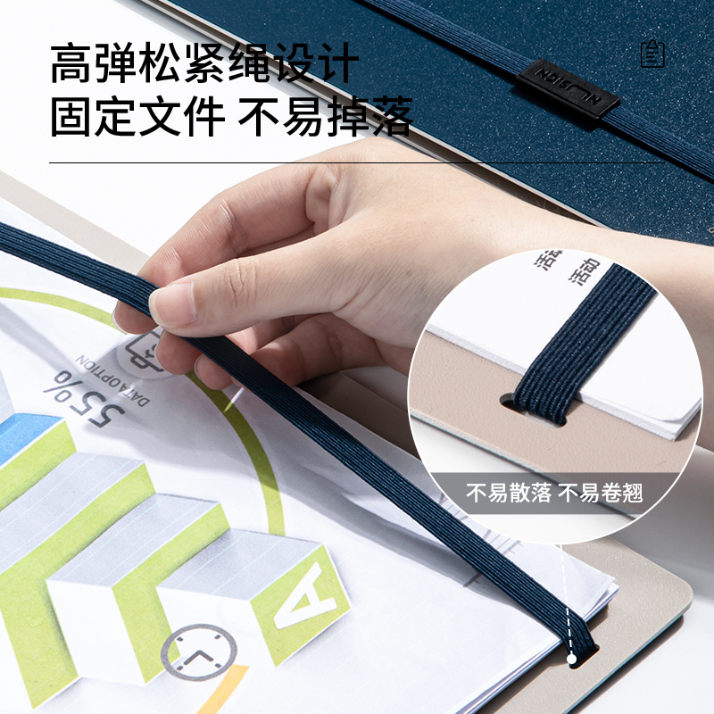 纽赛NS178发泡PP横款折页板夹(墨海蓝)(个)