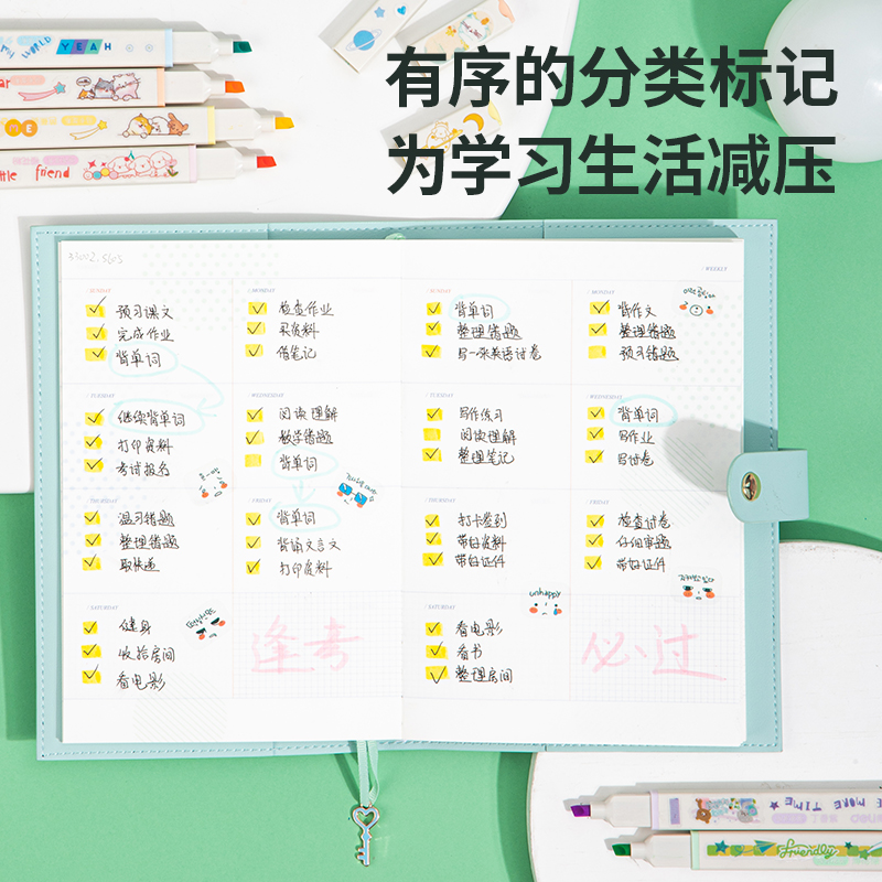 纵横S742方杆荧光笔(混)(盒)