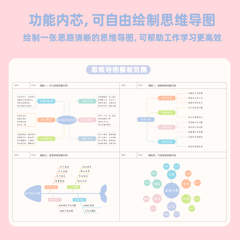 纵横24206思维导图PP螺旋本(透明)(本)