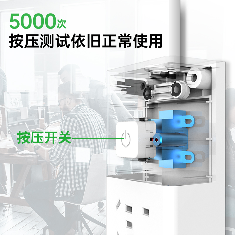 纵横18289延长线插座_3+3+3U_2米_彩盒装(白)(只)