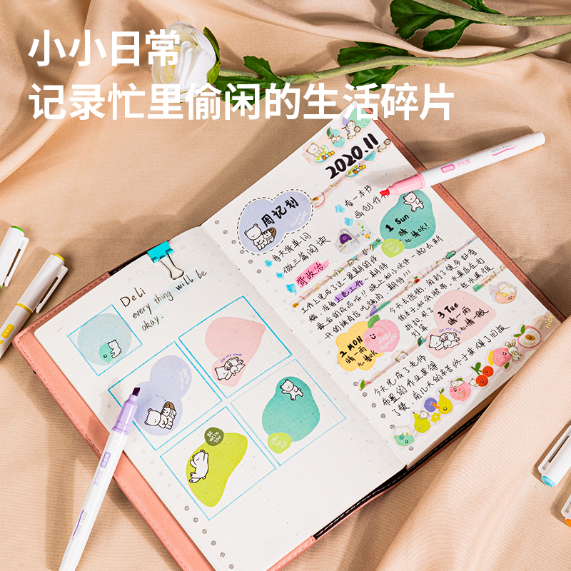 纵横S747软头荧光笔(混)(袋)