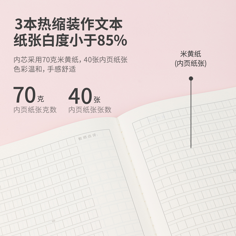 纵横F1640-3缝线本(牛皮纸作文本)(3本/包)