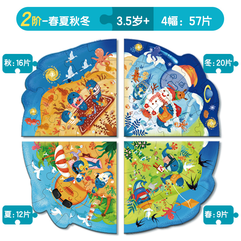 纵横74500-2进阶拼图(四季认知)(混)(盒)