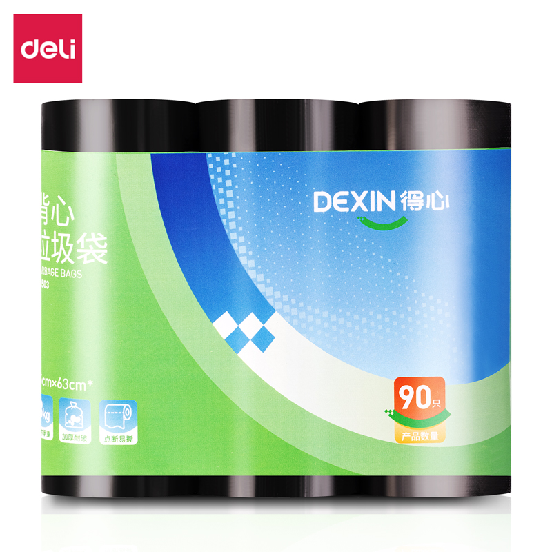 纵横得心LQ503-背心式垃圾袋(黑色)(30只/卷,3卷/包)