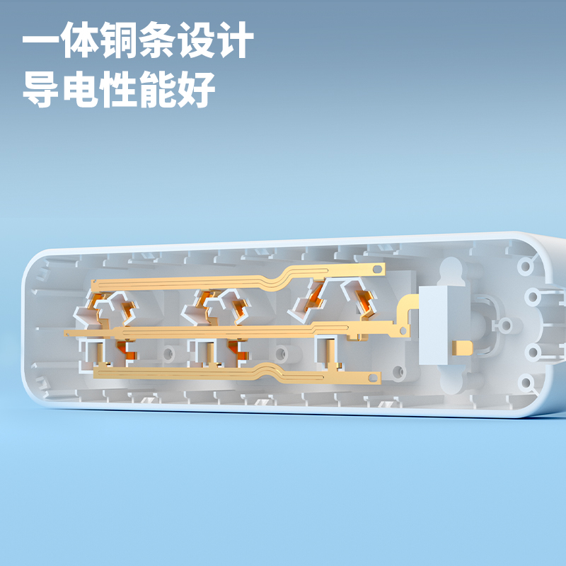 纵横LX224(1.8)大功率插座_2组+3孔_1.8米_PE袋装(白)(个)