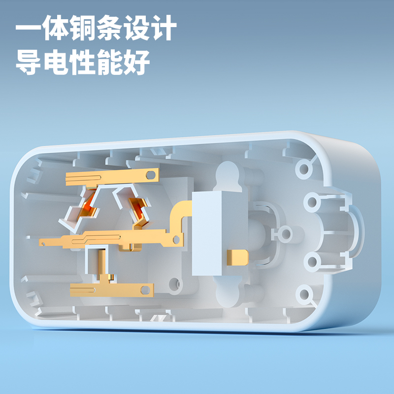 纵横LX221(1.8)大功率插座_3孔_1.8米_PE袋装(白)(个)