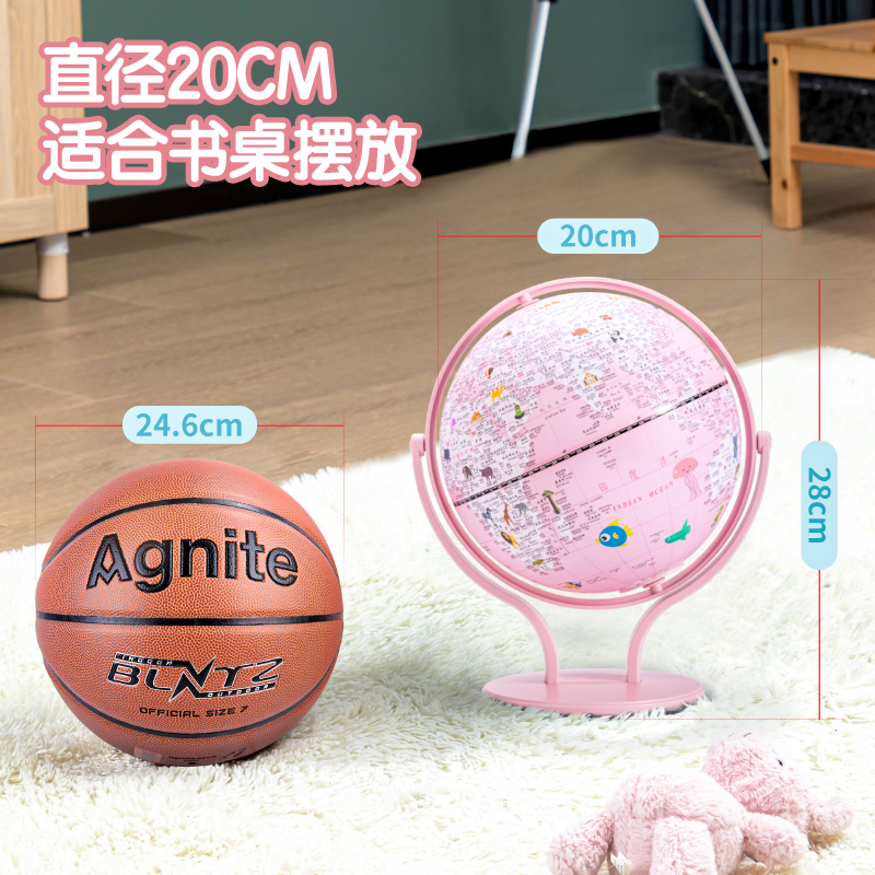 纵横LG676万向带灯款地球仪(粉)(台)