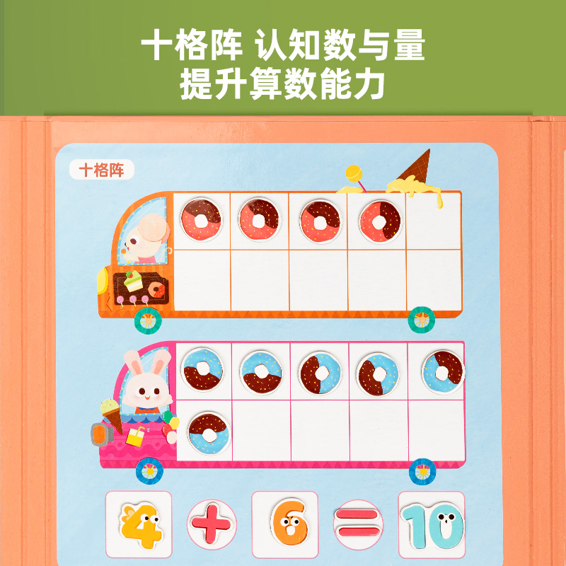 纵横YX455学具数学启蒙教具套装-十格阵(粉)(套)