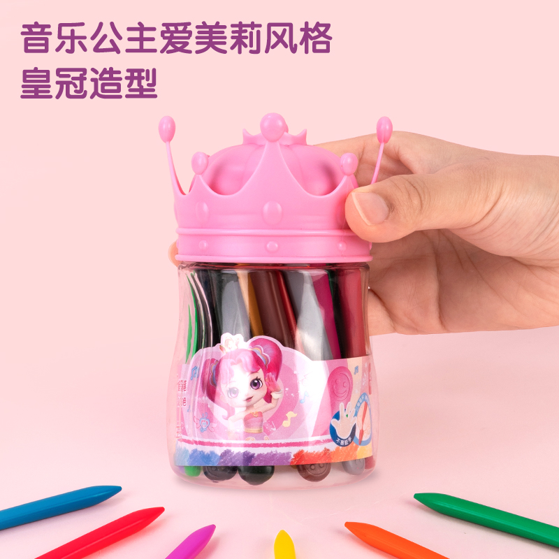 纵横HM720-36_音乐公主PP筒装三角杆蜡笔(混)(36色/筒)