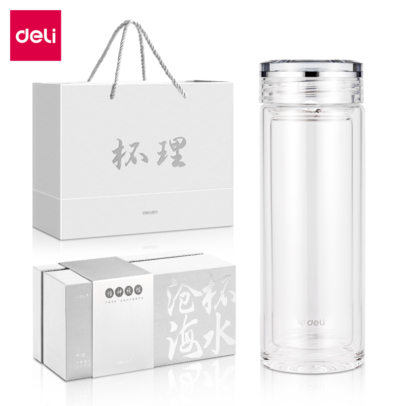 纵横LL504双层玻璃杯(300mL)(商务礼盒)(透明)(个)