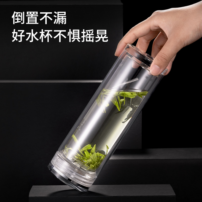 纵横LL504双层玻璃杯(300mL)(商务礼盒)(透明)(个)
