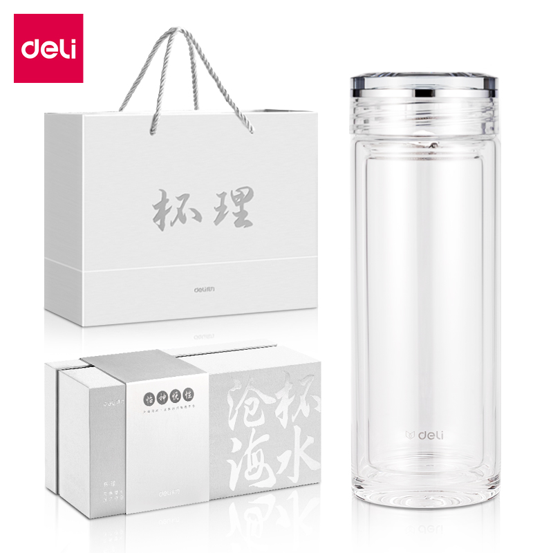 纵横LL505双层玻璃杯(350mL)(商务礼盒)(透明)(个)