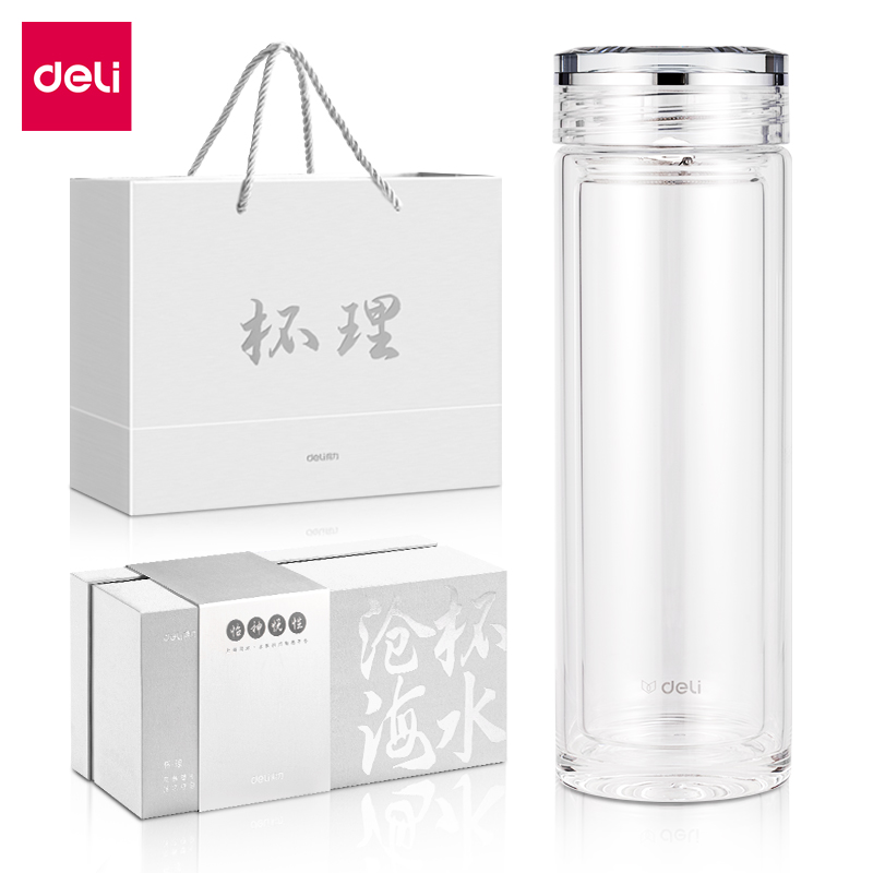 纵横LL506双层玻璃杯(410mL)(商务礼盒)(透明)(个)