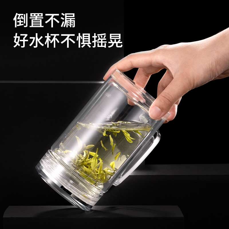 纵横LL507双层玻璃杯(420mL)(商务礼盒)(透明)(个)