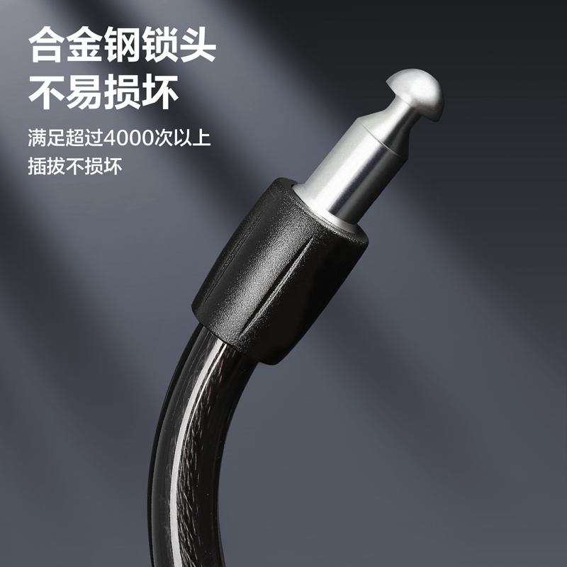 deli纵横DW4200钥匙钢缆锁12x1200mm(黑)(把)