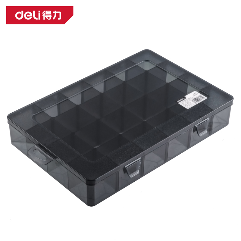 deli纵横DW3421零件盒33.5x23x6cm24格(黑)(个)