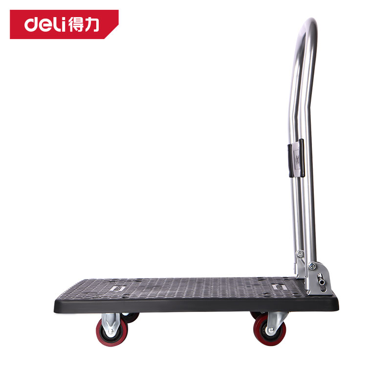 deli纵横DW3470平板车钢管加强型660x400mm承重100kg(黑)(台)