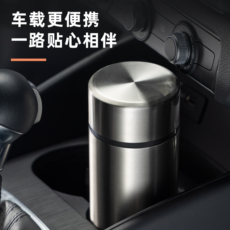纵横LL615商务保温杯(旋盖)(500mL)(304内胆)(灰)(彩盒装)