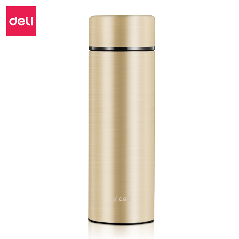 纵横LL615商务保温杯(旋盖)(500mL)(304内胆)(香槟金)(彩盒装)