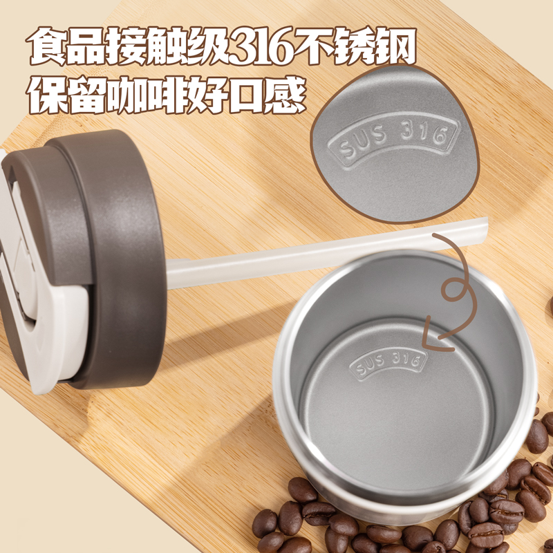 纵横LL618咖啡杯(双饮盖)(500mL)(316内胆)(混)(彩盒装)
