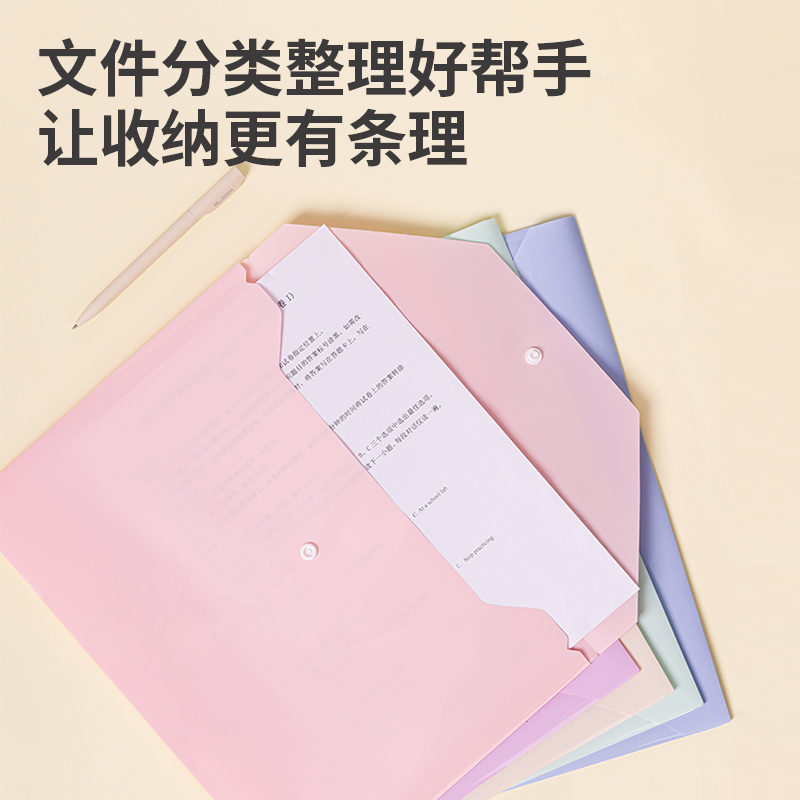 纵横PP301-5_A4文件袋(马卡龙混)(5个/包)