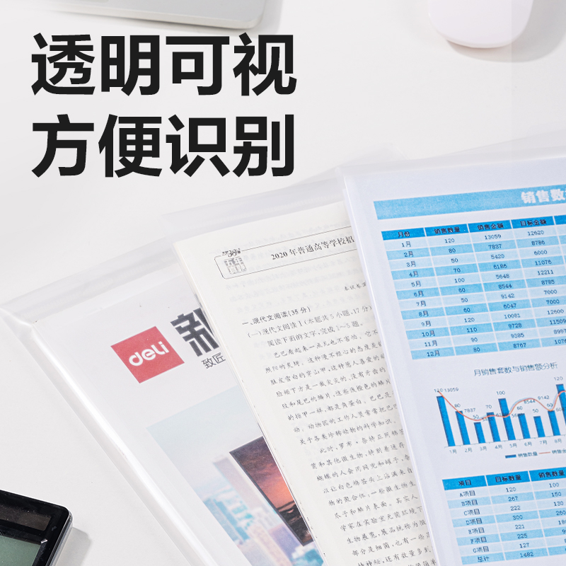纵横8308A_A4标签款文件袋(透明)(个)