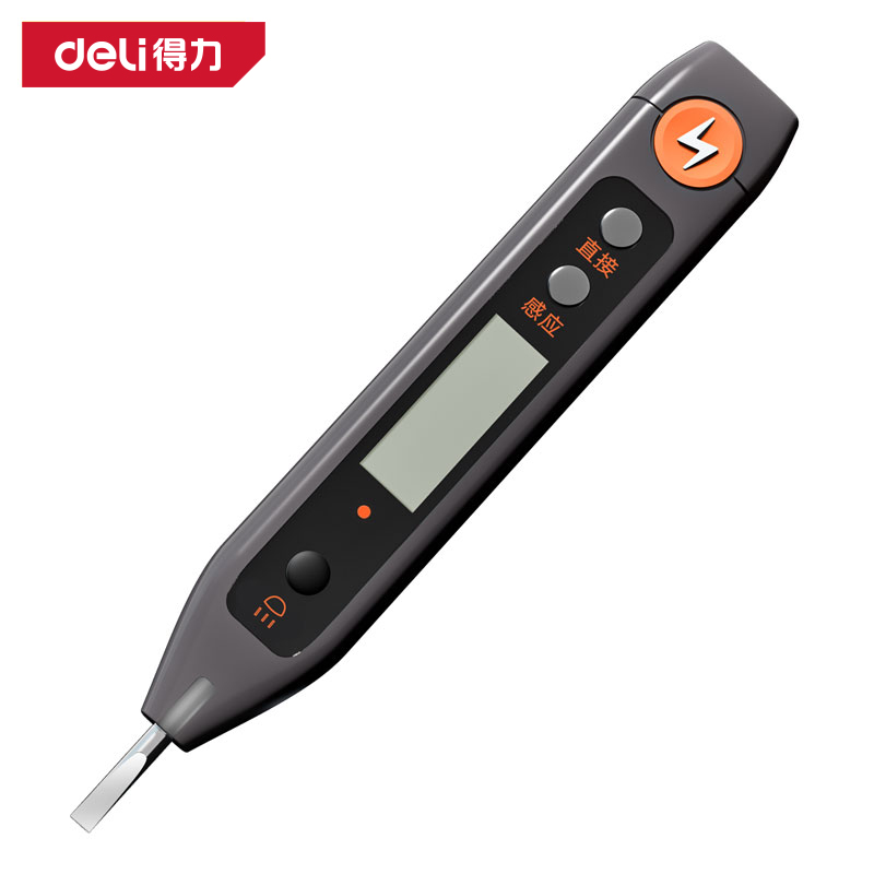 deli纵横DW8601C测电笔居家12-250V AC/DC(黑)(支)