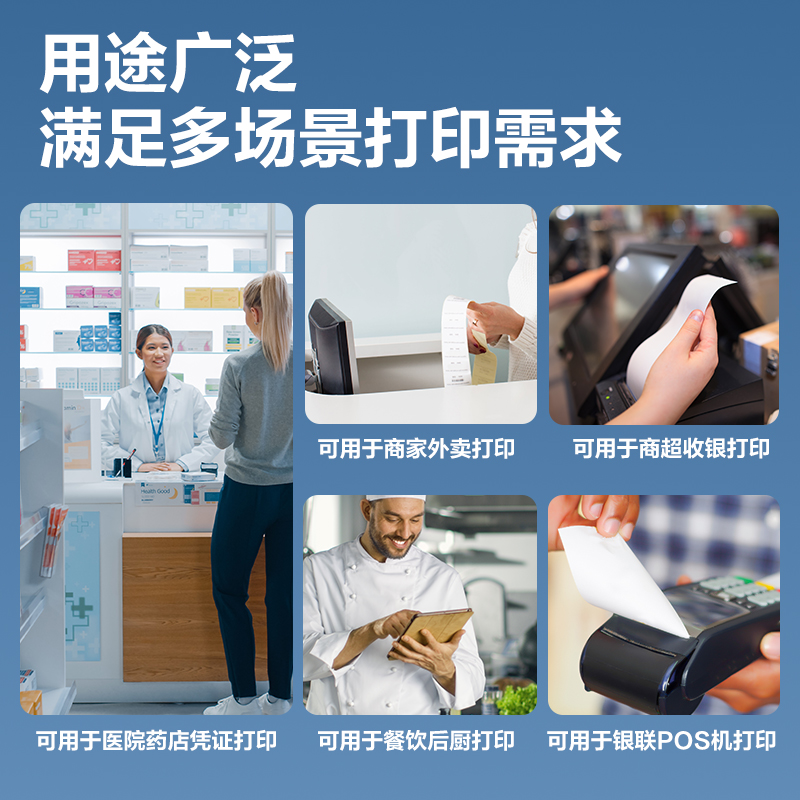 纵横ZS202莱茵河长效三防热敏收银纸80*80型(混)(2卷/筒)